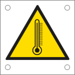 [49640M] 49640M - Cartello alluminio pericolo alta temperatura