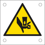 [49645M] 49645M - Cartello alluminio pericolo schiacciamento mano