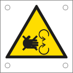 [49655M] 49655M - Cartello alluminio pericolo trascinamento rotazione