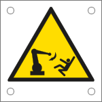 [49659J] 49659J - Cartello pericolo braccio automatico in movimento