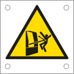 [49664NS] 49664NS - Foglio n10 etichette adesive 60x60 Pericolo proiezione da porta aperta