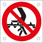 [49745N] 49745N - Cartello alluminio divieto inserire mani coclea