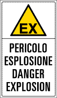 [49752E] 49752E - Cartello alluminio area pericolo esplosione danger