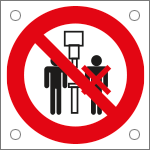 [49775M] 49775M - Cartello alluminio divieto lavoro  piu' persone