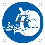 [49874M] 49874M - Cartello alluminio obbligo regolare poggiapezzi mola