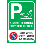 [56115Y] 56115Y - Cartello stazione di ricarica veicoli elettrici con divieto di sosta