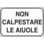 [5653H] 5653H - Cartello alluminio non calpestare le aiuole