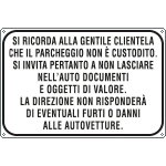 [5677H] 5677H - Cartello alluminio parcheggio non custodito