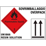 [8219N] 8219N - etichetta 245x175 FLAMMABLE UN1866 ....