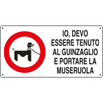 [8511S] 8511S - Etichetta adesiva DEVO ESSERE TENUTO (barboncino)