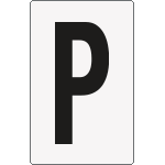 [8923BN] 8923BN - Cartello lettera P per contrassegnare
