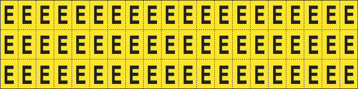 [900E] 900E - Foglio n.60 etichette adesive G/N lettera E