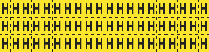 [900H] 900H - Foglio n.60 etichette adesive G/N lettera H