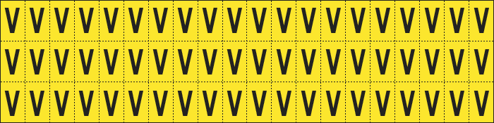 [900V] 900V - Foglio n.60 etichette adesive G/N lettera V