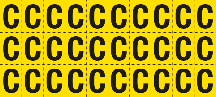 [902C] 902C - Foglio n.30 etichette adesive G/N lettera C