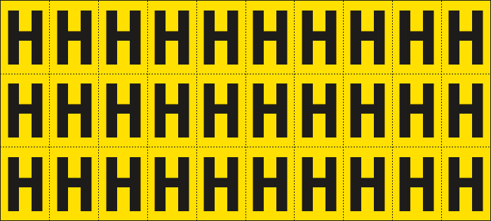 [902H] 902H - Foglio n.30 etichette adesive G/N lettera H