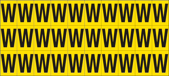 [902W] 902W - Foglio n.30 etichette adesive G/N lettera W