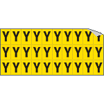 [903Y] 903Y - Foglio n.30 etichette adesive G/N lettera Y