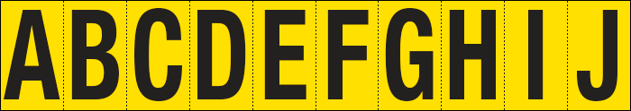 [904AJ] 904AJ - Foglio n.10 etichette adesive G/N lett.da A a J
