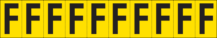 [904F] 904F - Foglio n.10 etichette adesive G/N lettera F