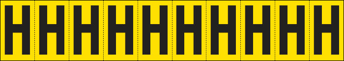 [904H] 904H - Foglio n.10 etichette adesive G/N lettera H