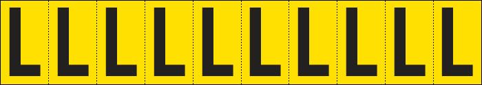 [904L] 904L - Foglio n.10 etichette adesive G/N lettera L