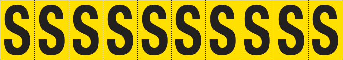 [904S] 904S - Foglio n.10 etichette adesive G/N lettera S