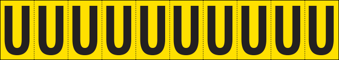 [904U] 904U - Foglio n.10 etichette adesive G/N lettera U