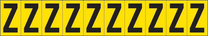 [904Z] 904Z - Foglio n.10 etichette adesive G/N lettera Z