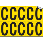 [906C] 906C - Foglio n.10 etichette adesive G/N lettera C