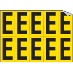 [906E] 906E - Foglio n.10 etichette adesive G/N lettera E