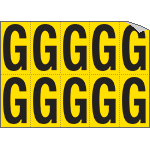 [906G] 906G - Foglio n.10 etichette adesive G/N lettera G