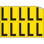 [906L] 906L - Foglio n.10 etichette adesive G/N lettera L