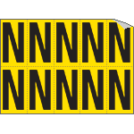 [906N] 906N - Foglio n.10 etichette adesive G/N lettera N