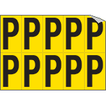 [906P] 906P - Foglio n.10 etichette adesive G/N lettera P