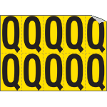 [906Q] 906Q - Foglio n.10 etichette adesive G/N lettera Q