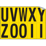 [906UZ] 906UZ - Foglio n.10 etichette adesive G/N lett.da U a Z