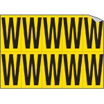 [906W] 906W - Foglio n.10 etichette adesive G/N lettera W