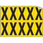 [906X] 906X - Foglio n.10 etichette adesive G/N lettera X