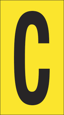 [907C] 907C - Foglio n.1 etichette adesive G/N lettera C