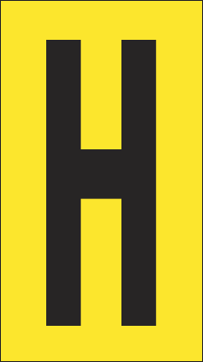 [907H] 907H - Foglio n.1 etichette adesive G/N lettera H