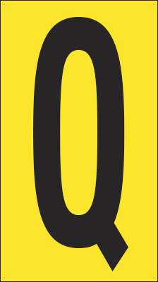 [907Q] 907Q - Foglio n.1 etichette adesive G/N lettera Q