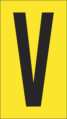 [907V] 907V - Foglio n.1 etichette adesive G/N lettera V