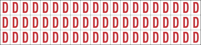 [911D] 911D - Foglio n.60 etichette adesive B/R lettera D
