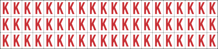 [911K] 911K - Foglio n.60 etichette adesive B/R lettera K