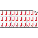 [913J] 913J - Foglio n.30 etichette adesive B/R lettera J