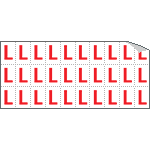 [913L] 913L - Foglio n.30 etichette adesive B/R lettera L