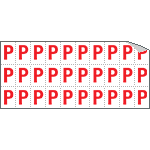 [913P] 913P - Foglio n.30 etichette adesive B/R lettera P