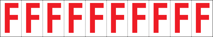 [914F] 914F - Foglio n.10 etichette adesive B/R lettera F