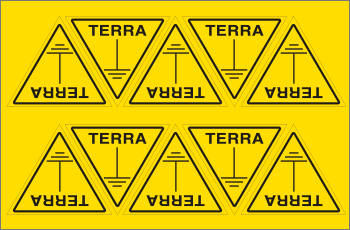 [91631A] 91631A - Foglio n.10 etichette adesive TERRA + simbolo